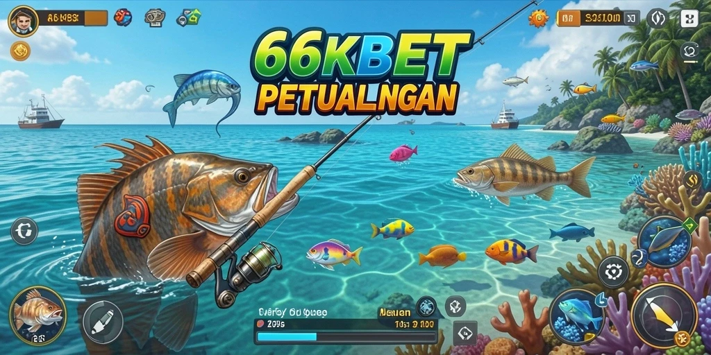 Screenshot menunjukkan aksi mendebarkan saat memancing ikan di 66KBET.