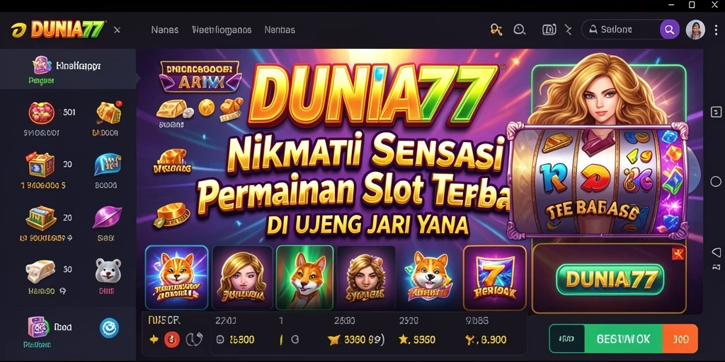Tampilan gameplay DUNIA77 yang memukau dan penuh warna.
