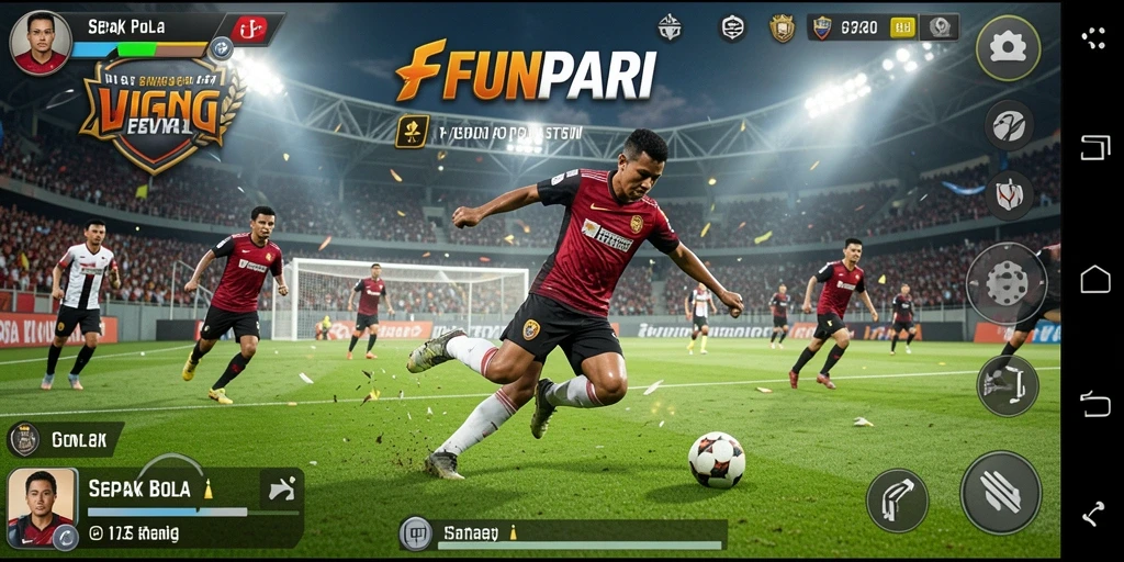 Gameplay seru sepak bola dengan berbagai strategi dan aksi.