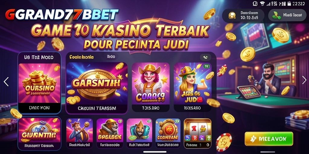 Tampilan gameplay kasino yang seru dan mengasyikkan di GRAND77BET.