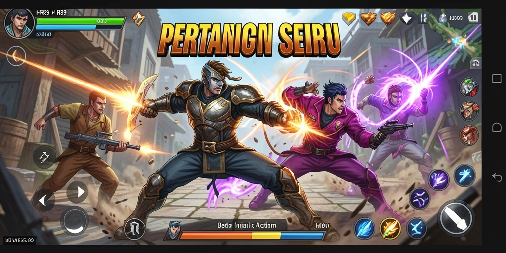 Screenshot menampilkan aksi seru dalam game HR89 dengan karakter yang bertarung.