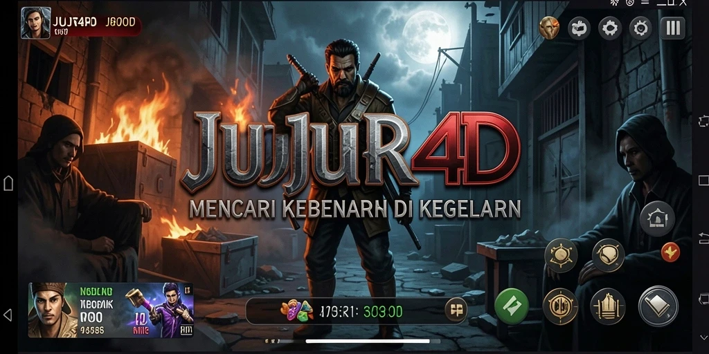Gameplay JUJUR4D yang penuh ketegangan dan kegelapan.