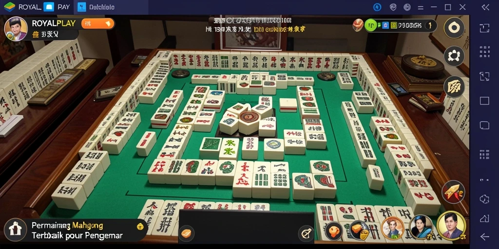 Tampilan screenshot utama ROYALPLAY yang menunjukkan aksi permainan Mahjong.
