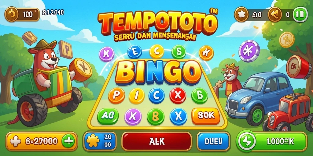Tampilan gameplay TEMPOTOTO yang menampilkan keseruan bermain Bingo.