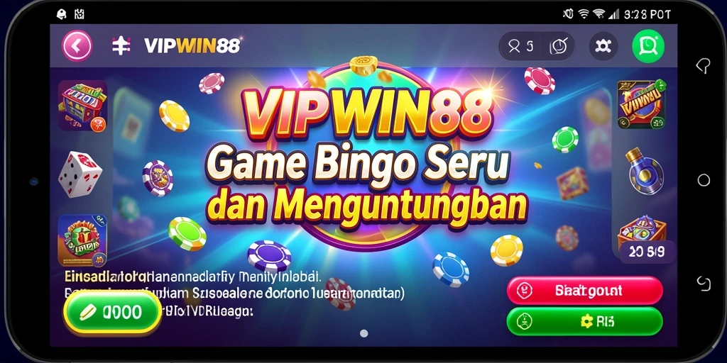 Gameplay menarik dalam aplikasi VIPWIN88 dengan suasana bingo seru.