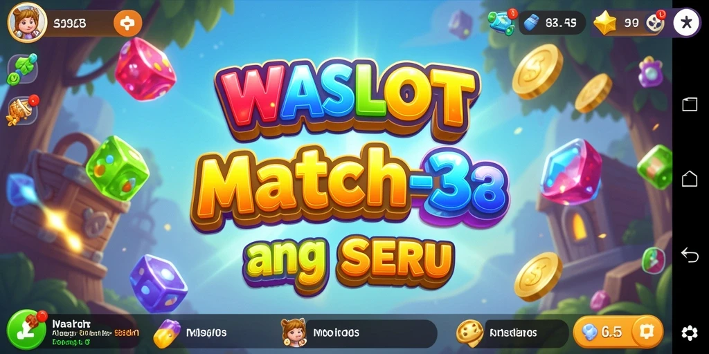 Tangkapan layar menunjukkan momen seru dalam game Match-3 WASLOT.
